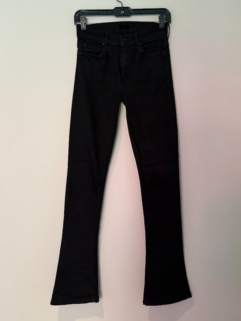 MOTHER Denim Black High Waisted Bootcut Jeans Size 25